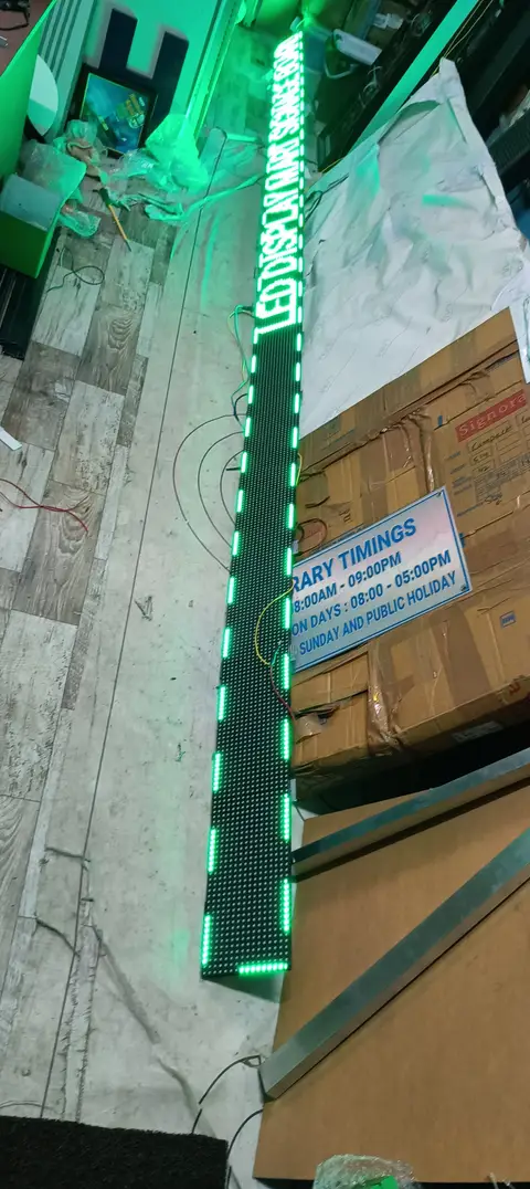 Scrolling LED board made by LED Display Mart, Bengaluru
