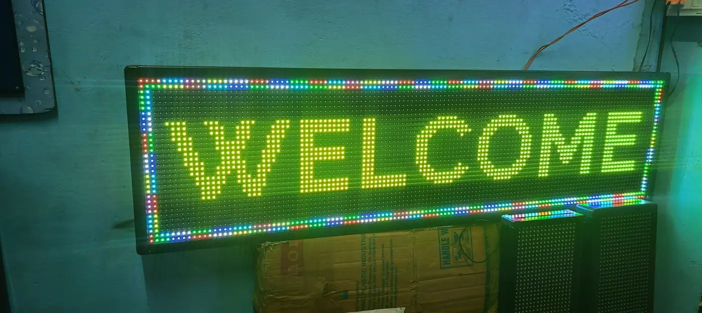 Scrolling LED board made by LED Display Mart, Bengaluru